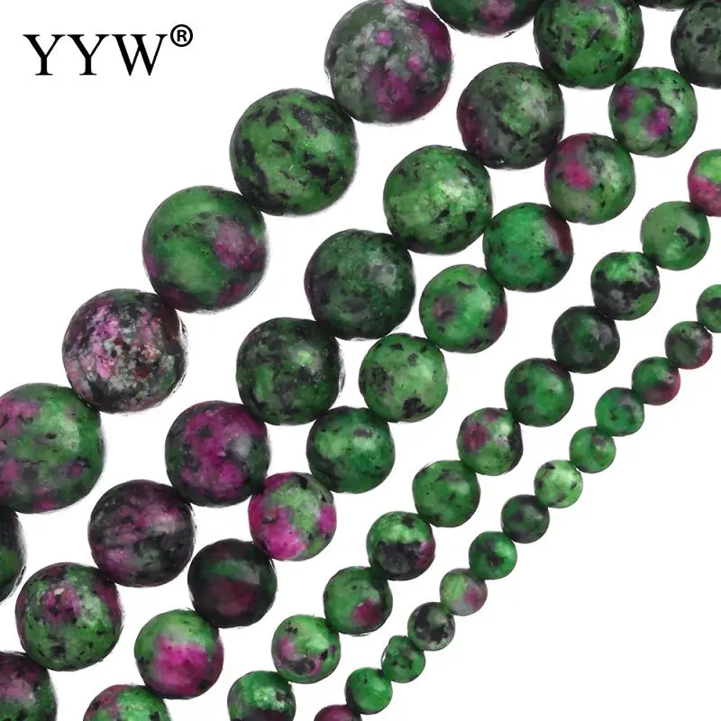

YYW Wholesale Accessories Loose Beads Natural Unakite Beads Zoisites Round Ball 4/6/8/10/12mm Size Stone Beading Beads