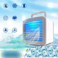 Mini USB แบบพกพาเครื่องปรับอากาศปรับอากาศเครื่องฟอกอากาศ 7 สี Light เดสก์ท็อป Arctic Air Cooler พัดลมสำหรับโฮมอ...(China)