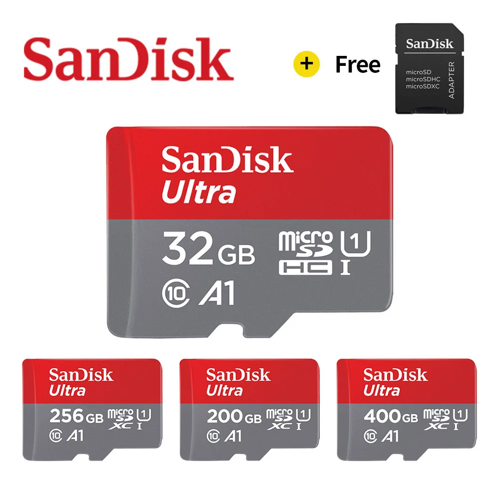 Флеш-накопитель SanDisk Memory Card A1 256 ГБ 200 ГБ 128 Гб 64 Гб U3 98 МБ/с. микро sd карты Class10 UHS-3 флеш-карта памяти Microsd TF/SD карты UHS-1