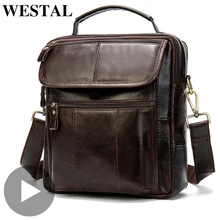 Westal Crazy Horse сумка на плечо для женщин и мужчин сумка из натуральной кожи офисный деловой портфель для работы маленькая сумка мужская женская