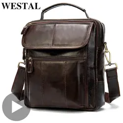 Westal Crazy Horse сумка на плечо для женщин и мужчин сумка из натуральной кожи офисный деловой портфель для работы маленькая сумка мужская женская
