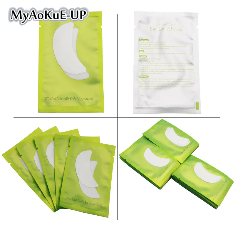

Eyelash Extension Tools Eye Gel Patch Under Eyes During eyelash extension application 500 pairs Lint Free Under Patch Pad Green
