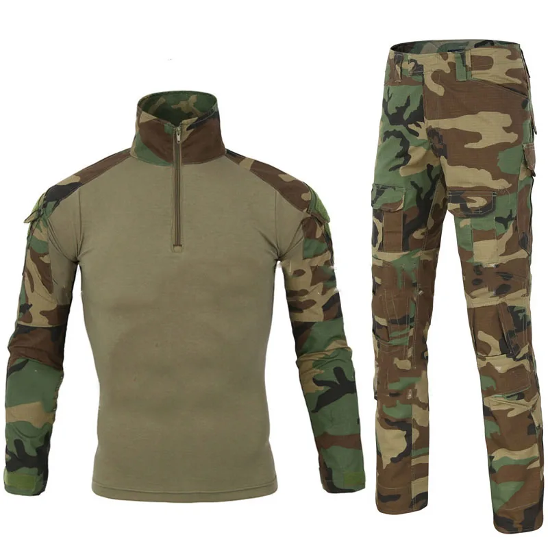 

Outdoor camouflage suit frog long sleeve training suit men's tactical shirt + pants sports mountaineering suit hunting