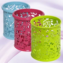 Полые розы, цветы шаблон цилиндрическая ручка карандашный горшок держатель Контейнер Органайзер