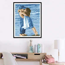 

Seaside Romance Painting By Numbers DIY Handmade Round Full 5D Diamond Embroidery Painting Diamond Painting Cross Stitch