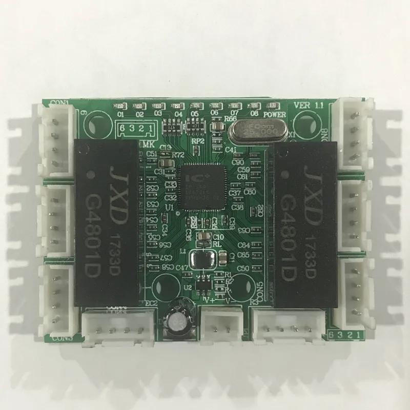 8 контактный удлинитель для ЖК-экрана мини дизайн ethernet переключатель плат для модуль-коммутатор 10/100 Мбит/с 8 портов PCBA доска светодиодный