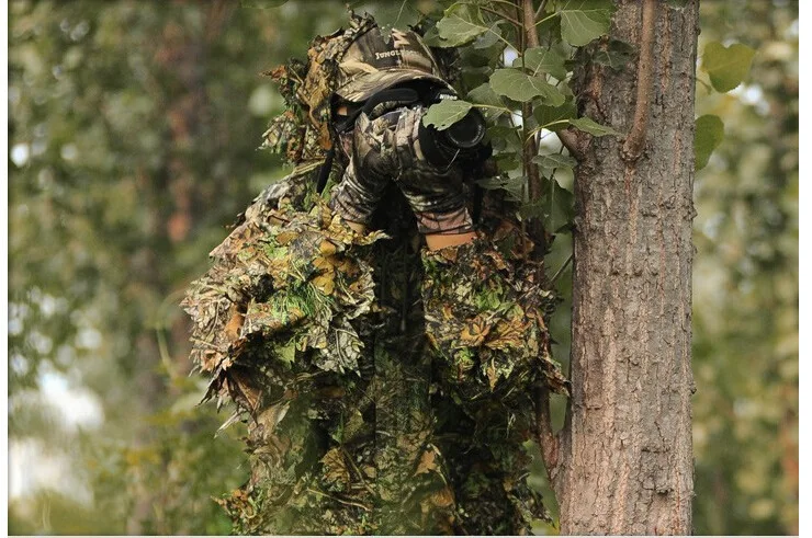 Ghillie защитный костюм 3D бионический камуфляж лист камуфляж джунгли лесной наблюдение за птицами пончо манто Охота листья Одежда дураб