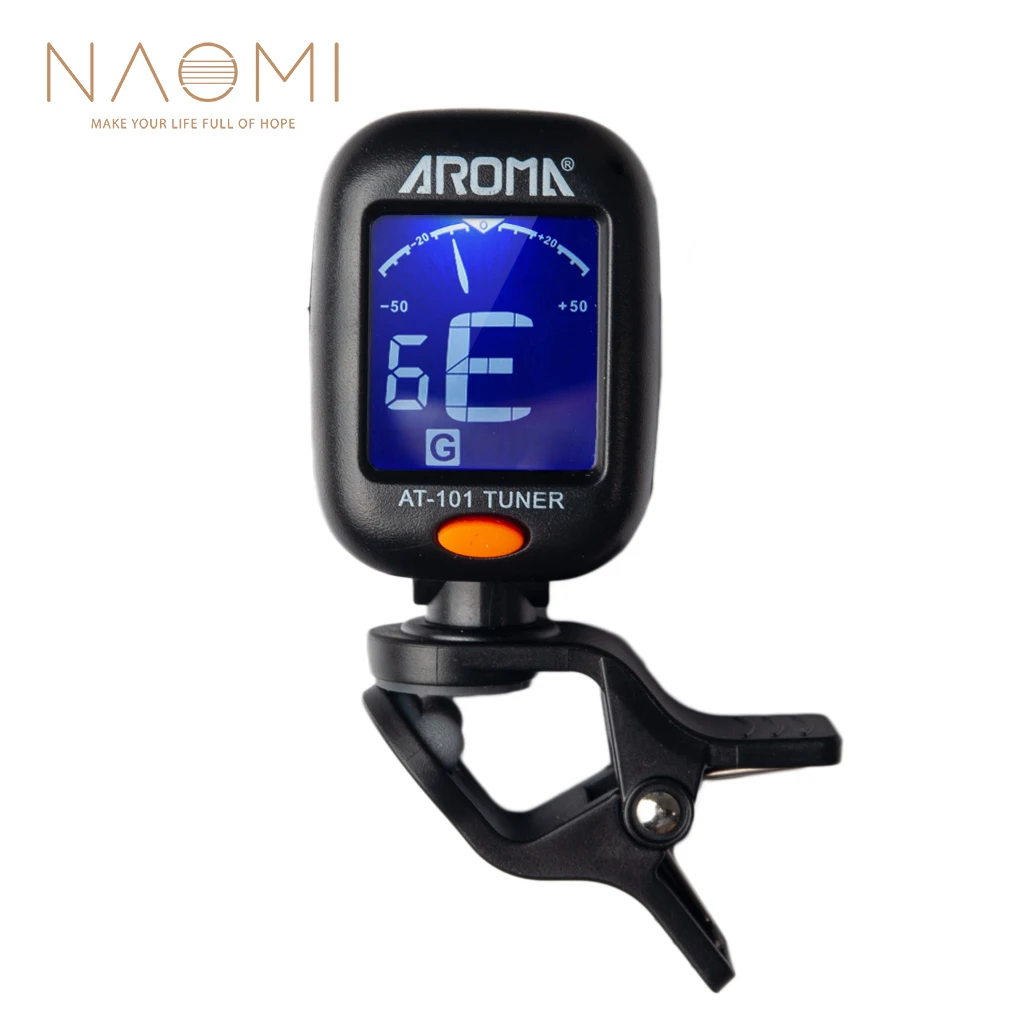 

NAOMI AROMA AT-101 Electric Guitar Tuner New Foldable Rotating Clip High Sensitivity Ukulele Guiatr Parts & Accessories