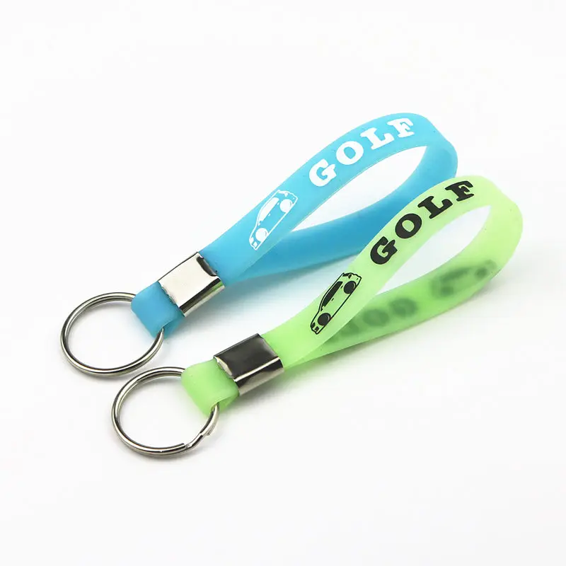 

New Luminous Car-Styling Silicone Keychain Car Sticker key ring For VW Golf 4 5 6 7 Key Chain Accessories