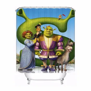 

Custom Shrek Cartoon Patten Bath Curtain Bathroom Mildewproof Waterproof Polyester Shower Curtain#180417-04-56