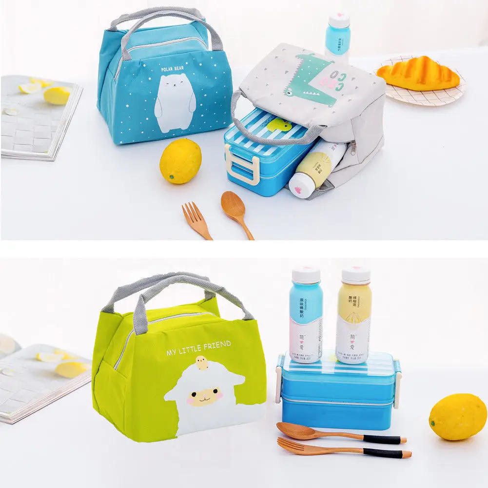 Милые животные, портативная изолированная сумка-холодильник для пикника, сумка для обеда, термальная сумка для еды, школьная детская Офисная Женская сумка для сохранения тепла