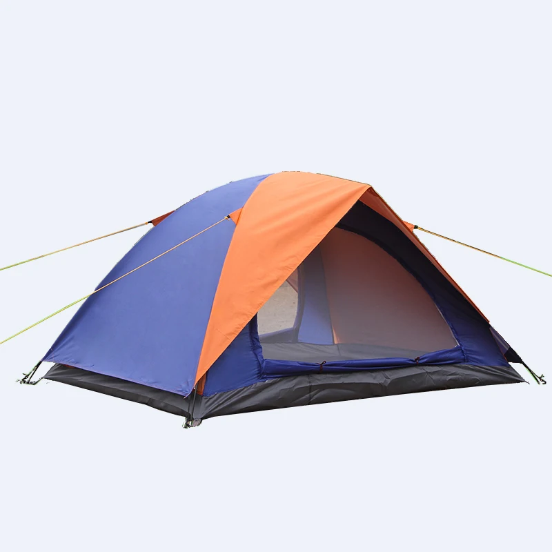 

Outdoor 2 People Camping Tent Double Layer 2 Doors Waterproof Trekking Barraca Hiking Beach Hunting Garden Blue And Green Tenda