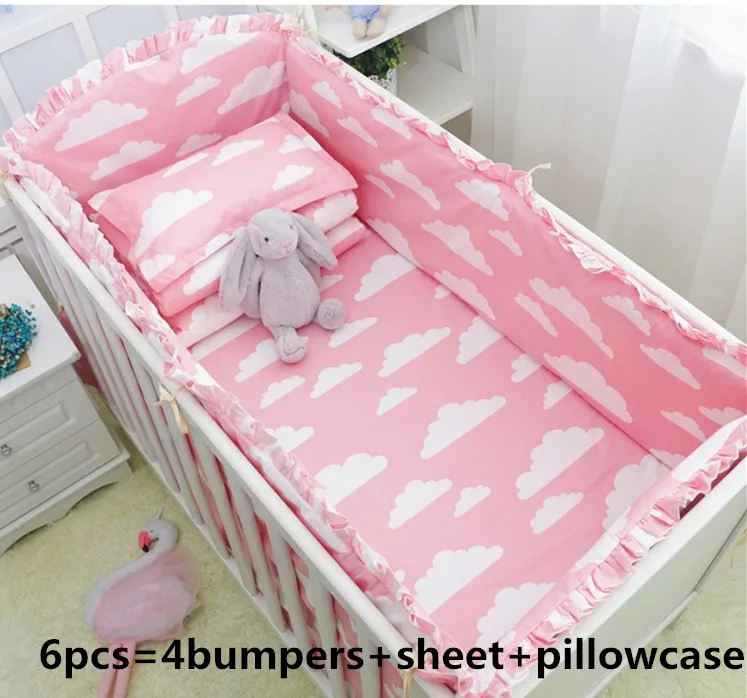 pink crib bumper set