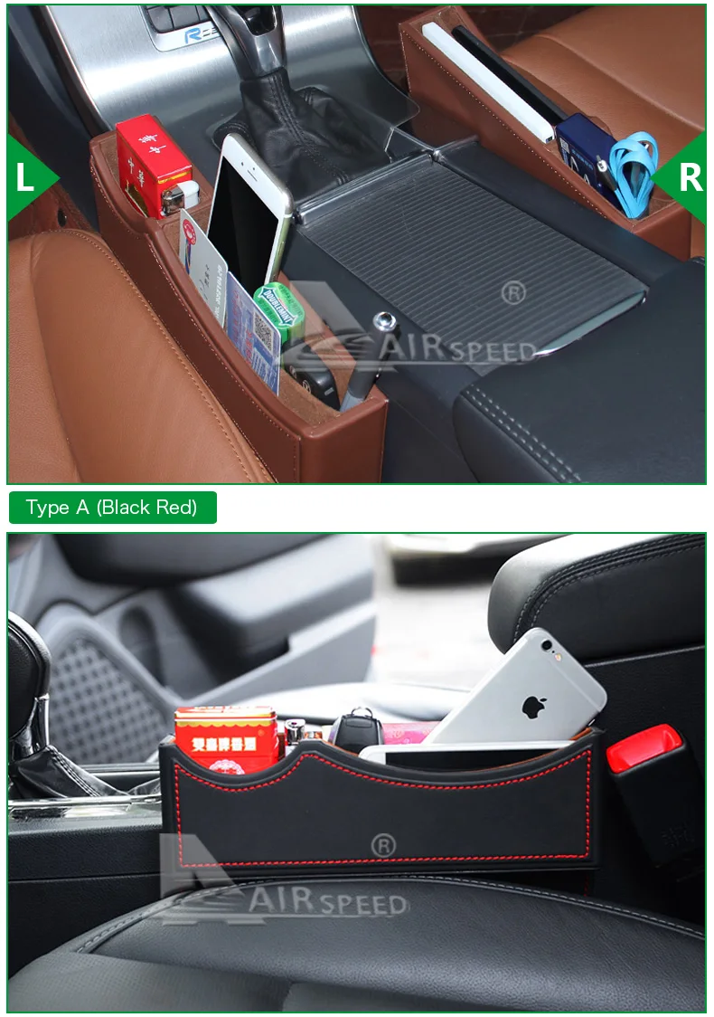Leather Car Seat Crevice Storage Box Gap Organizer for Volvo XC90 S60 V70 XC60 S80 V50 V40 XC70 S40 Car Accessories  (8)
