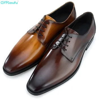 

QYFCIOUFU 2019 Luxury Italian Handmade Oxford Shoes For Men Genuine Cow Leather Formal Shoes Made Wedding Office Dress Men Shoes