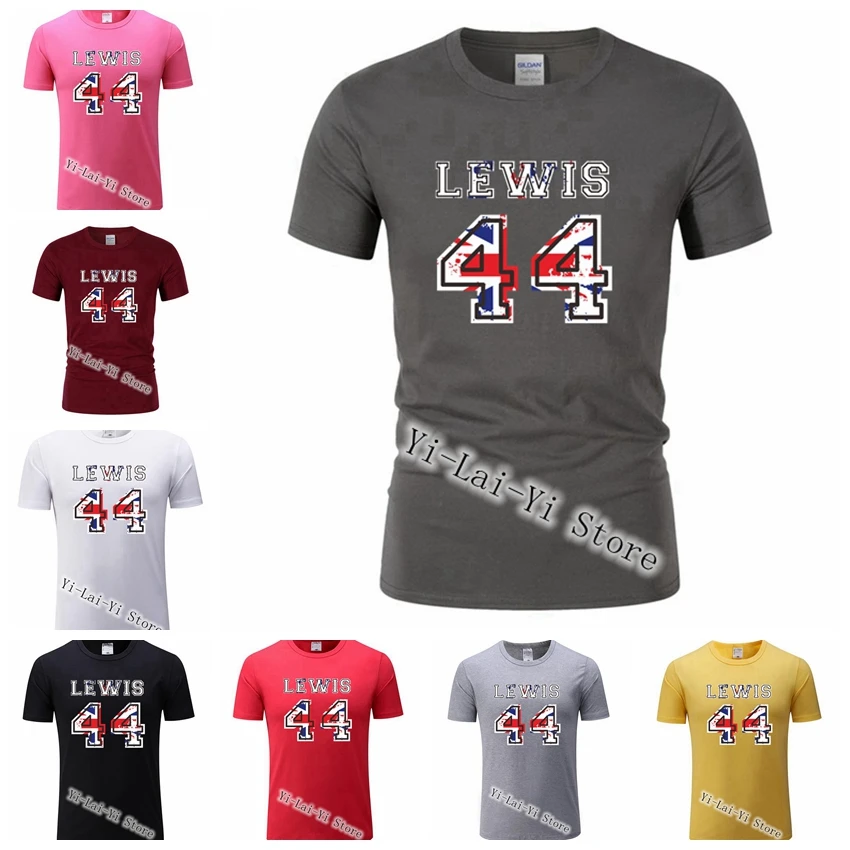 

Tournament Men's Tshirt Lewis Hamilton Number 44 Mens Short Sleeve Cars T Shirt Car Driver For Youth Men T shirts