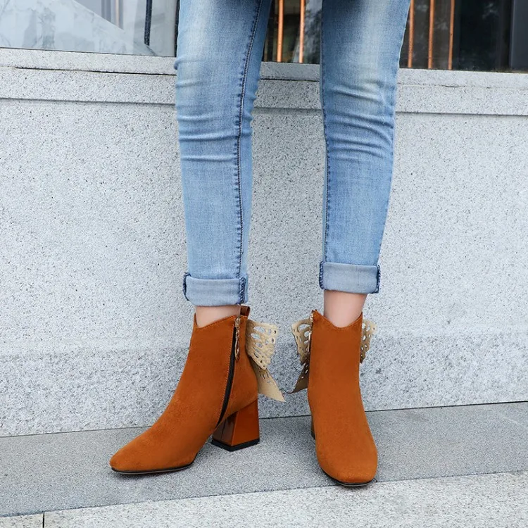 

Big Size 9 10 11-17 boots women shoes ankle boots for women ladies boots shoes woman winter Diamond bow