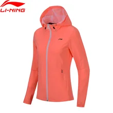 Li-Ning Женская тренировочная ветровка, приталенная куртка, 86% полиэстер, 14% спандекс, подкладка, комфортные спортивные пальто AFDN022 WWF901