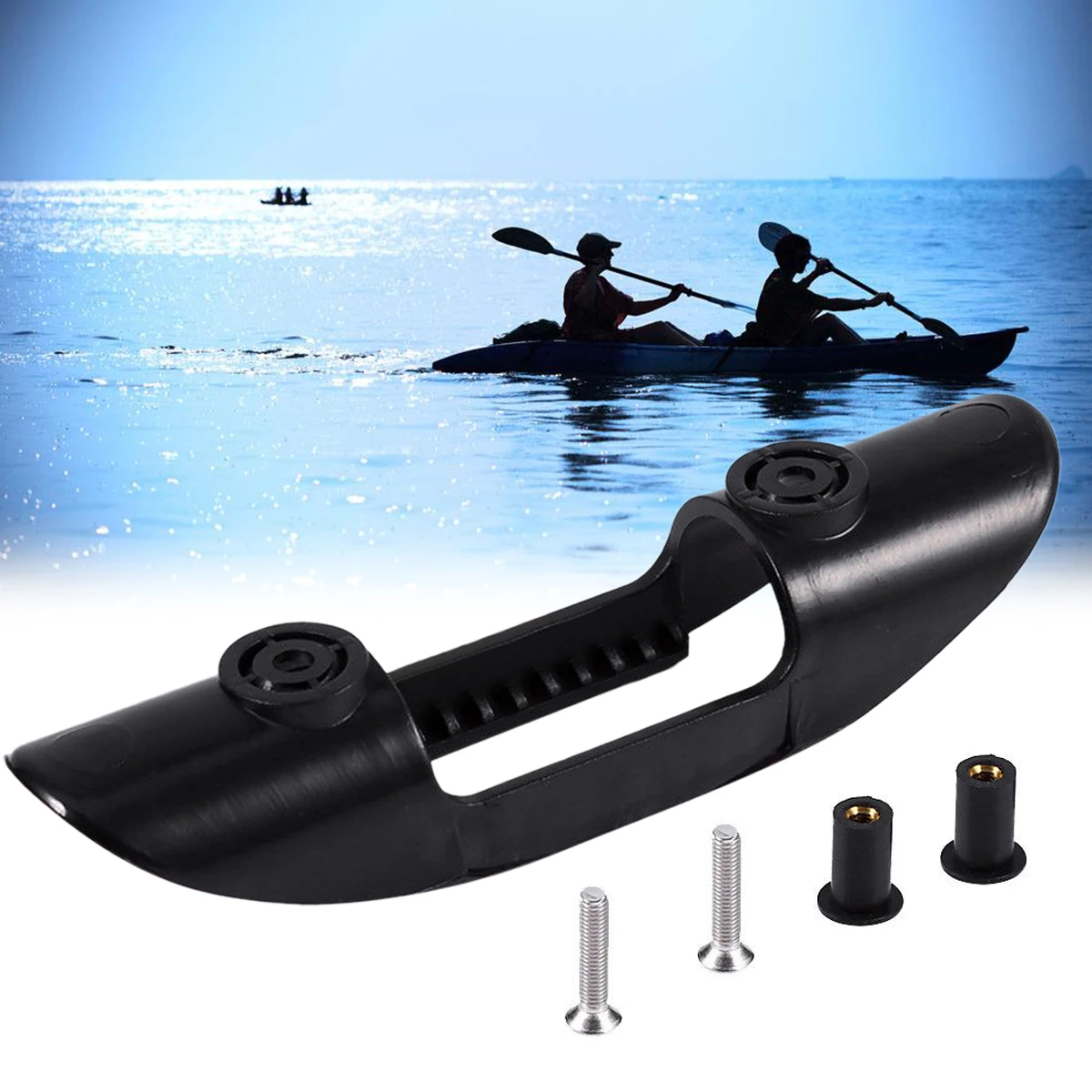 Mayitr Black Kayak Boat Plastic Paddle Clip Holder Marine Kayak Canoe