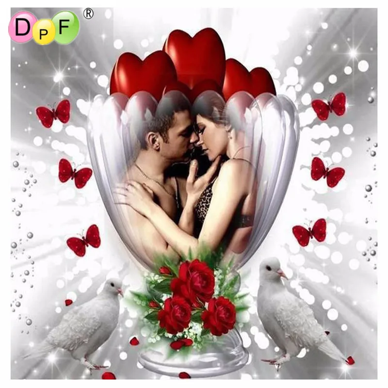 

3D diamond embroidery Love diamond cross stitch fashion diamond mosaic pictures of rhinestones home decoration drawing