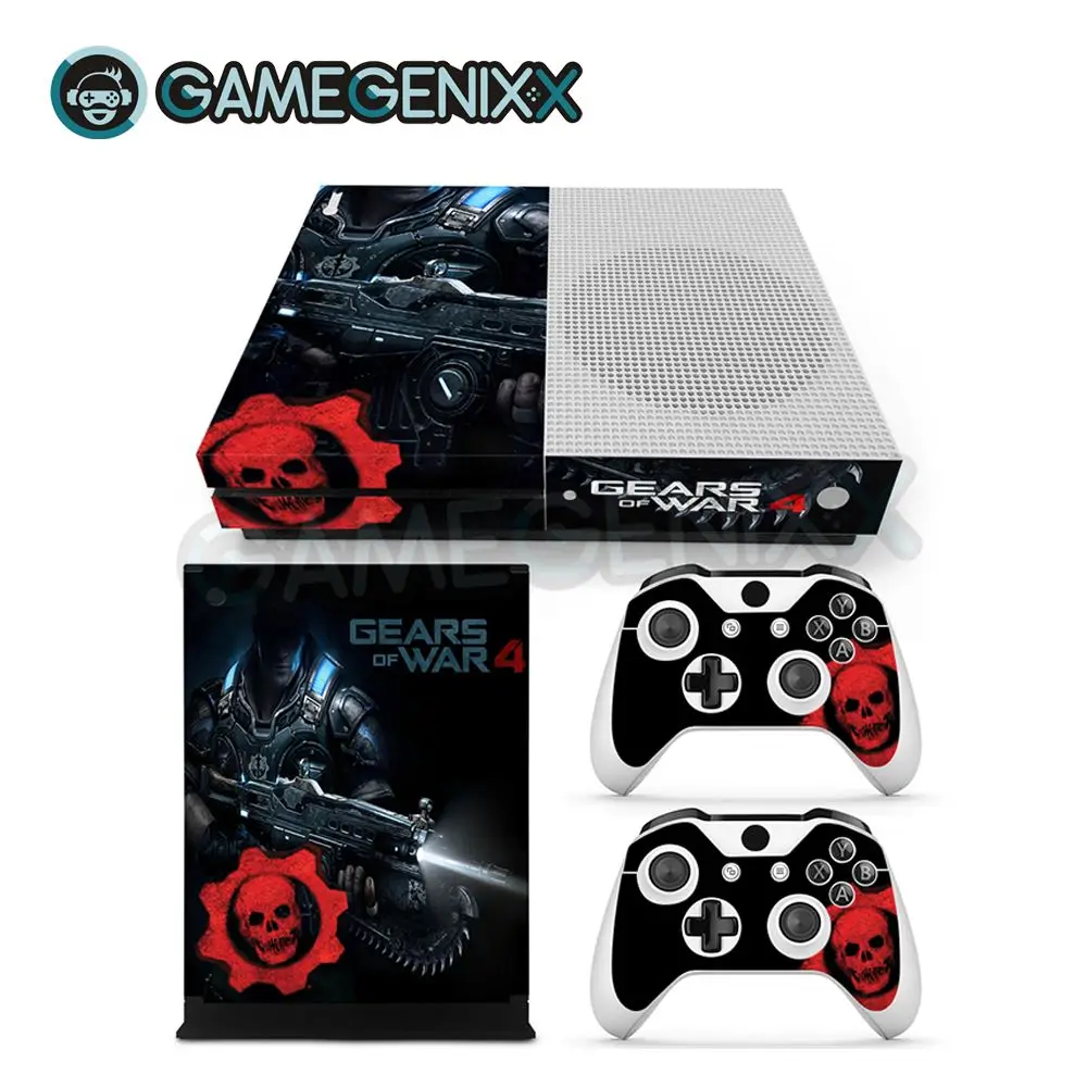 Наклейка на кожу GAMEGENIXX Виниловая наклейка для Xbox One Slim Console и 2 контроллера-GEARS WAR 4