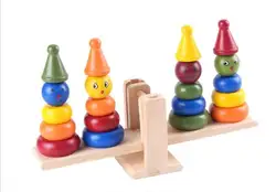 Новый Монтессори игрушка маленький деревянный New Balance Весы игрушки для детей Детские игрушки для детей Монтессори игрушки Шут