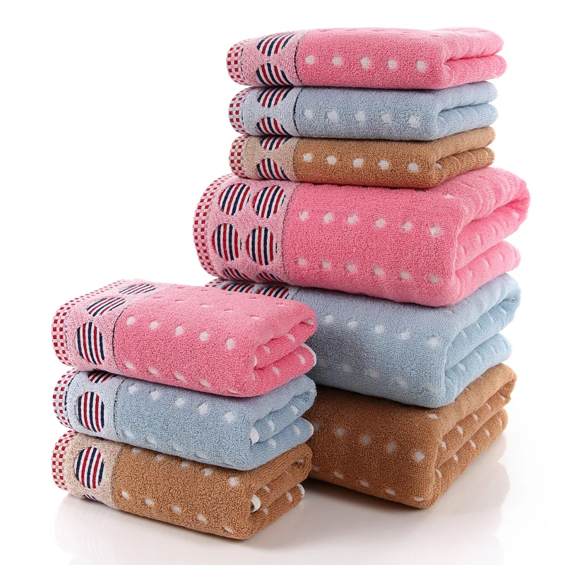100 Cotton bath towel for Adults Cute Dots patterns Quick Dry Beach