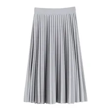 Женская весенне-летняя качественная Повседневная Милая юбка ярких цветов для девушек, модная плиссированная юбка до середины икры с высокой талией