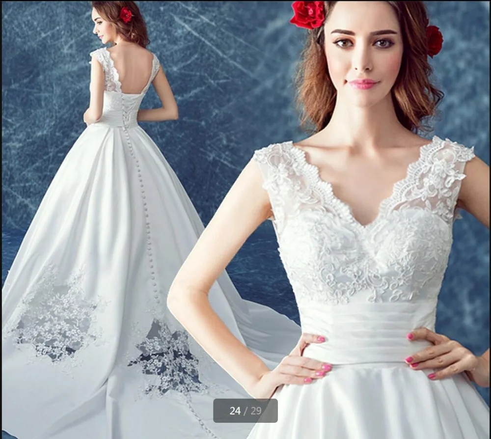 

2016 fashion ball gown cap sleeve lace appliques wedding dress new designer pleated princess v neck bride dress hot sale