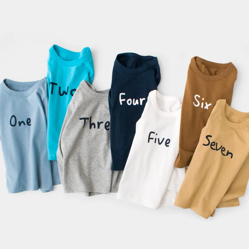 12M-8Y Boys Girls Baby Long Sleeve T Shirts Children Tees Kids Tops Cartoon