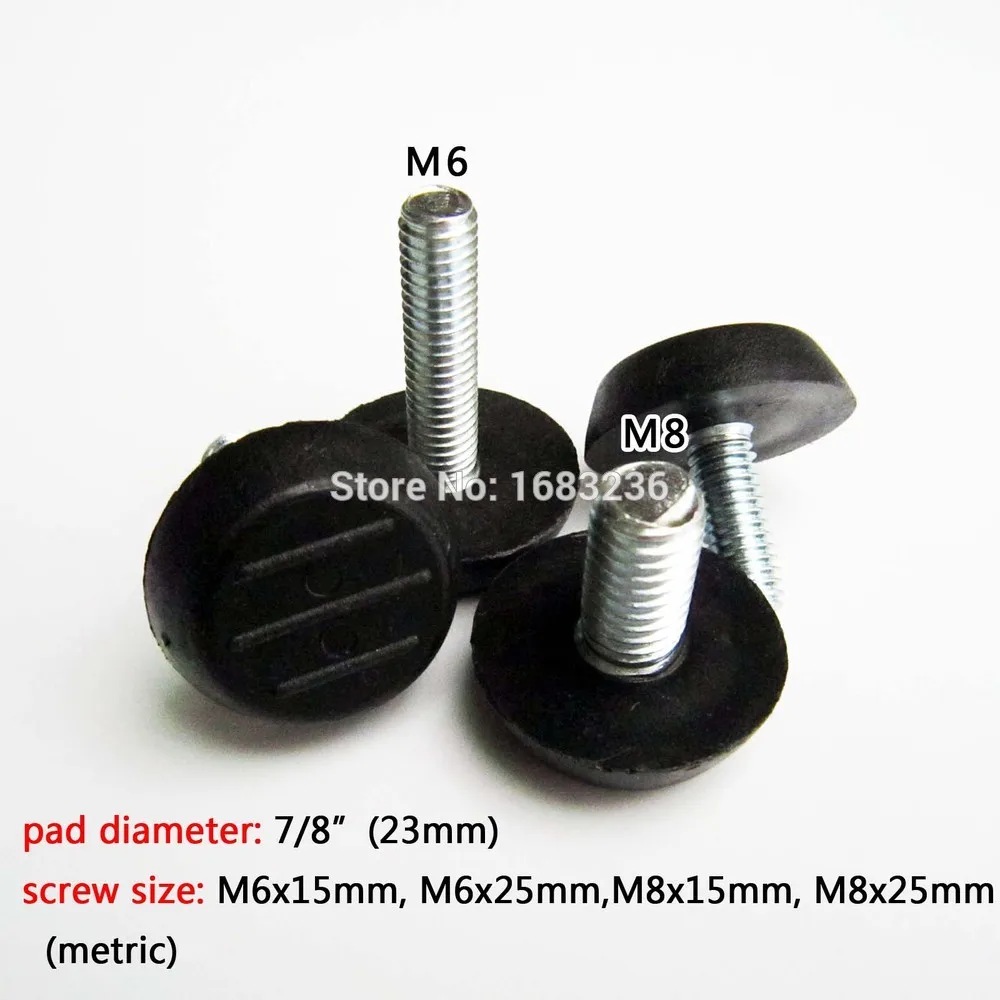 

4pcs Black Furniture Table Chair Sofa Leg Feet Adjustable leveler Glide Slide Pad M6 M8 Screw on diameter 23mm