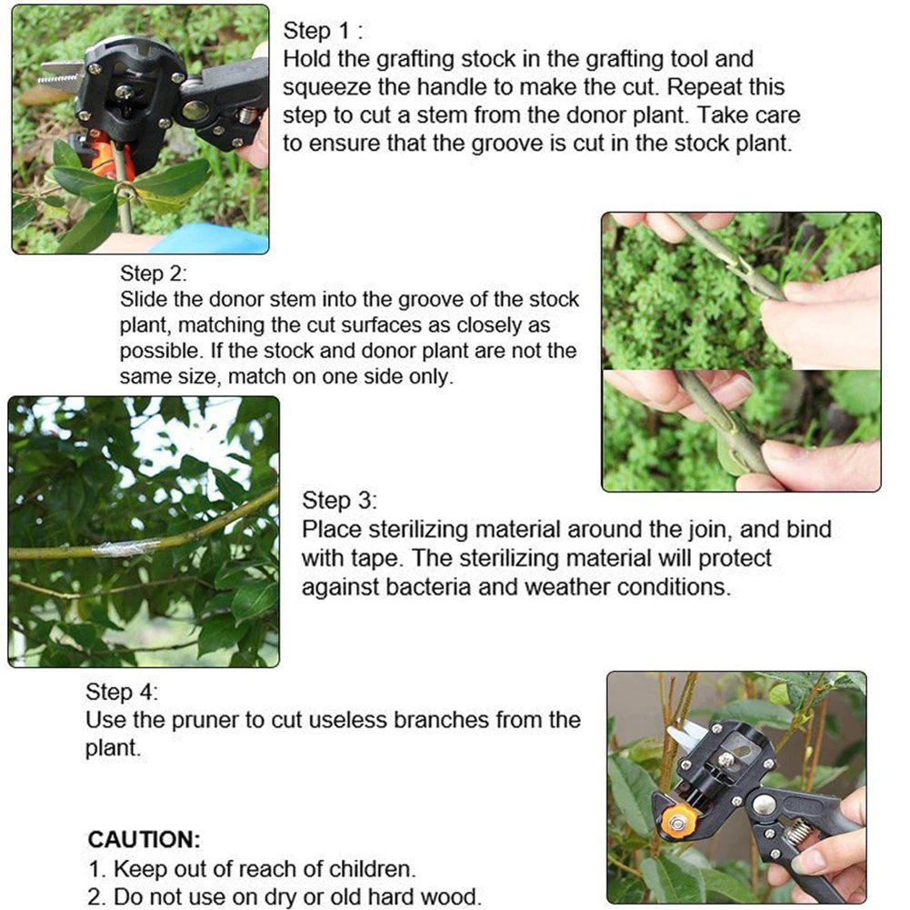 Garden Tools Grafting Pruner Chopper Vaccination Cutting Tree Plant Shears Scissor and Graft Film Tape Grafting Cutting Tool