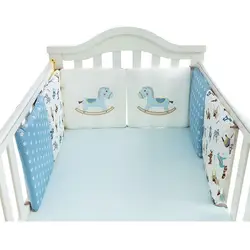 Nordic небольшой деревянный конь Дизайн новорожденных кровати Сгущает бортики кроватки вокруг подушки Cot протектор подушки 6 шт