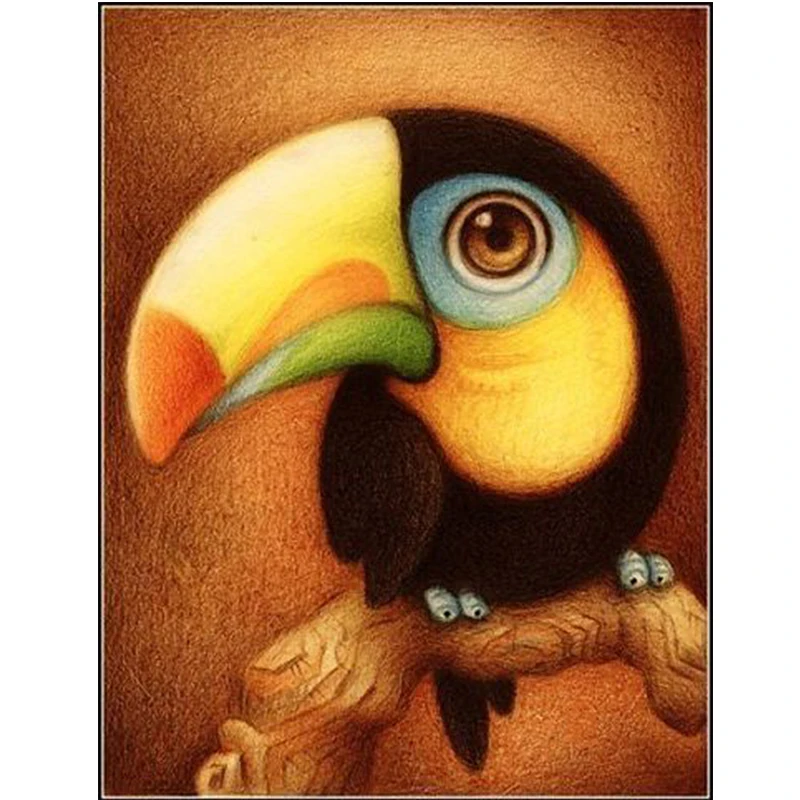 Cartoon Toucan Diamond Embroidery Mosaic Wall Decor Diy Rhinestone
