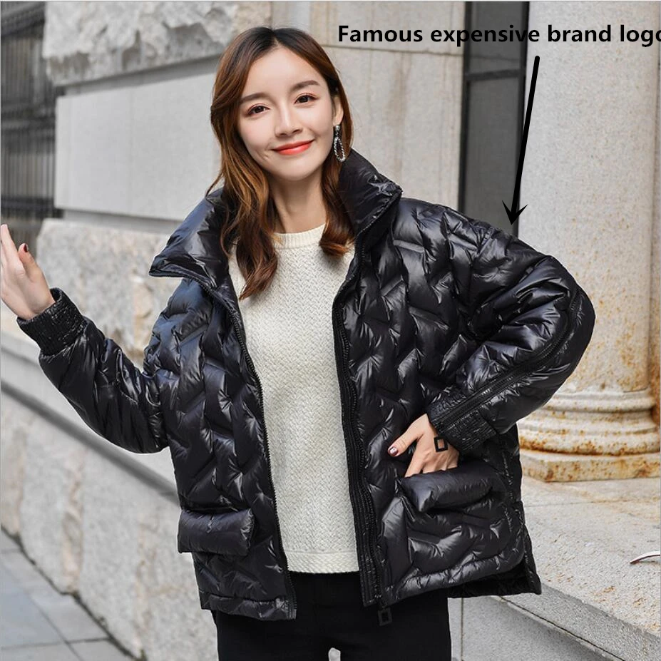 

2019 new personality fashion light warm down jacket female short paragraph casual collar windproof winter jacket woman