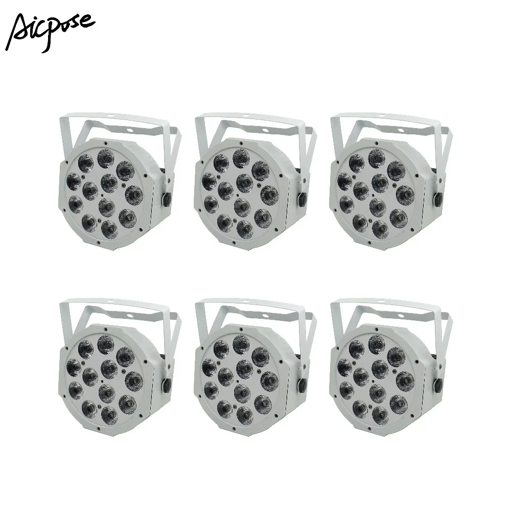 

6Pcs/lots 2x12w RGBW 4 in 1 White Shell Led Par Light 12*12W 4in1 Stage Lighting For Wedding Bar DJ Disco Lighting
