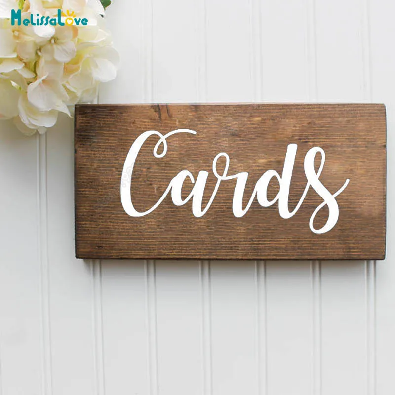 

Cards Wedding Party Decor Box Sticker Vinyl Sign Waterproof Decal Mural for Board Wallpaper B277