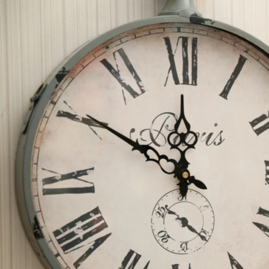 

Iron Circular Living Room Wall Clock Watch Vintage Decorative Designer Wall Clocks Wandklok Watch Reloj Household Items 50A0979