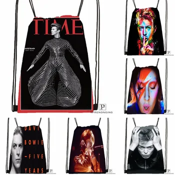 

Custom David Bowie Drawstring Backpack Bag Cute Daypack Kids Satchel (Black Back) 31x40cm#180531-04-62