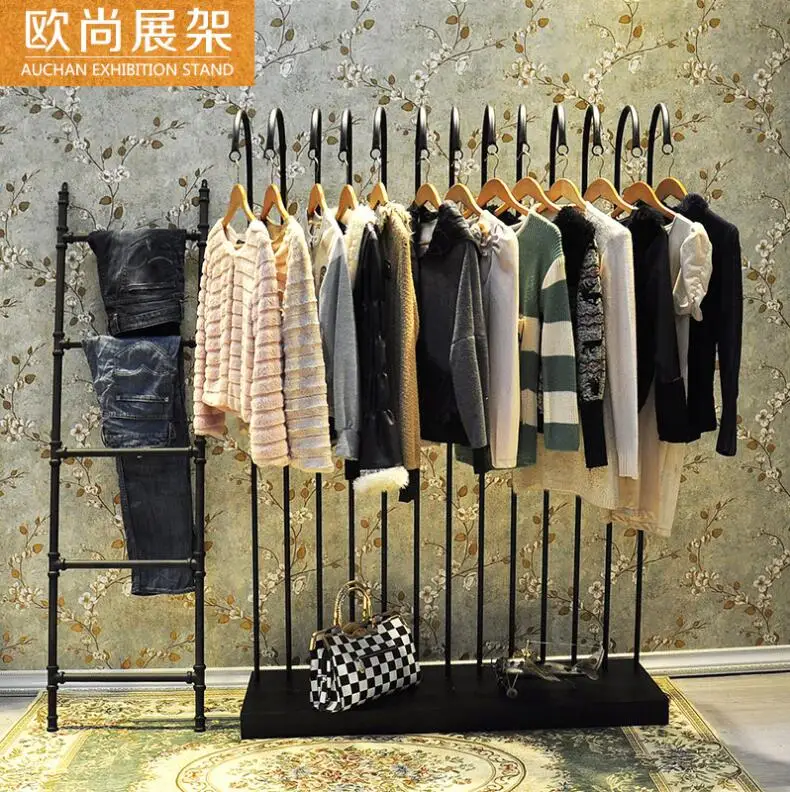 

The new high - grade iron - art clothing rack floor - style derrick clothing store display rack.