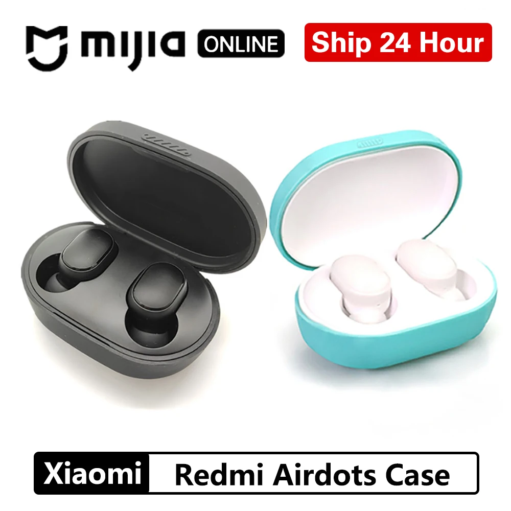 

Silicone Case for Redmi Airdots Cover Silicone Case with Carabiner Hook Pouch for Air TWS Wireless Headset Charging Box