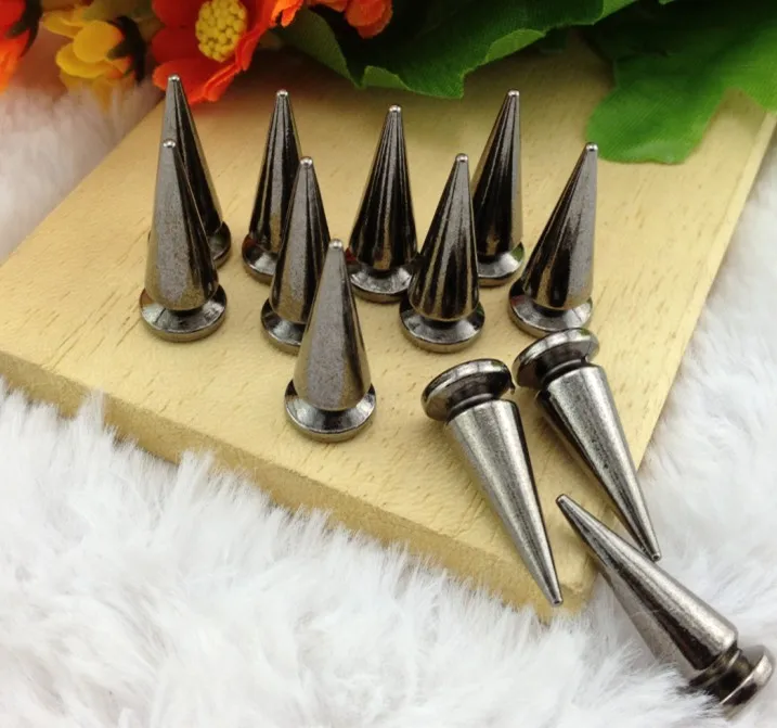 20pcs-10-26mm-Gun-black-Fashion-Bullet-studs-and-spikes-for-clothe-Punk-Garment-Rivets-Cone