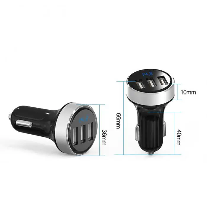 AP03 3-USB порты автомобильное зарядное устройство мобильный телефон зарядное устройство с ЖК-дисплеем Автомобильный Стайлинг