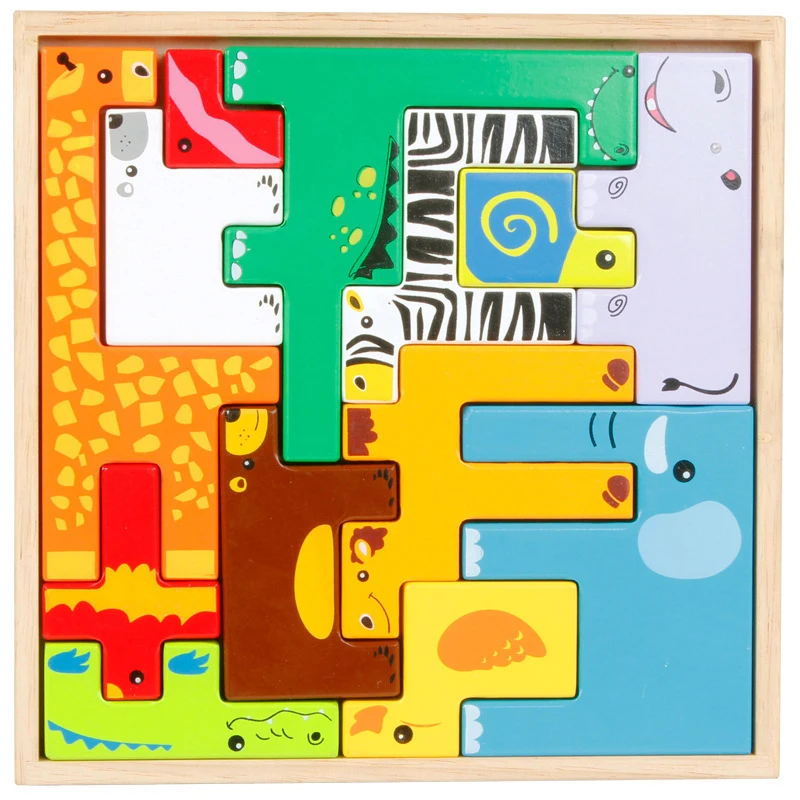 Wooden Animal Creative Puzzles For Children Puzzle Children's Toys 3