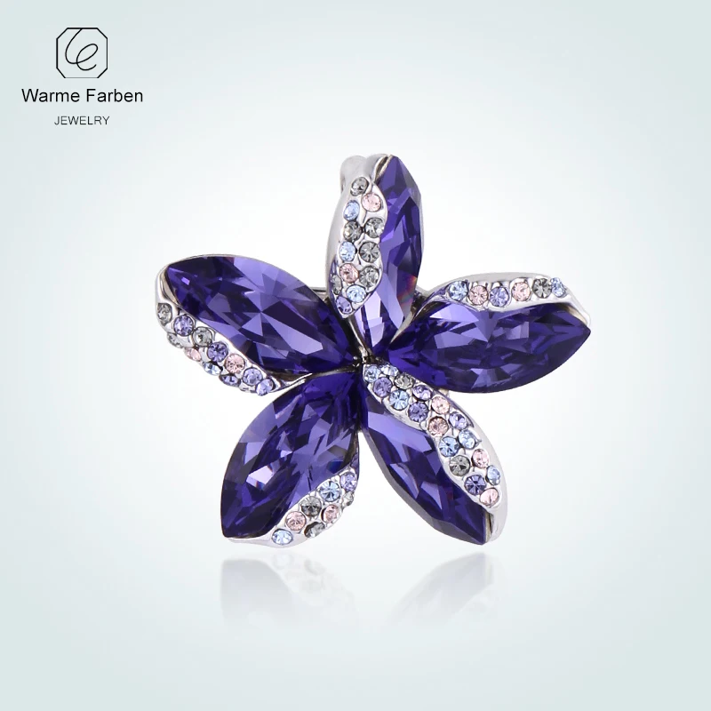 

Warme Farben Brooches for Women Crystal From Swarovski Flower Crystal Zircon Brooch Suit Scarf Pins Fashion Jewelry Accessories