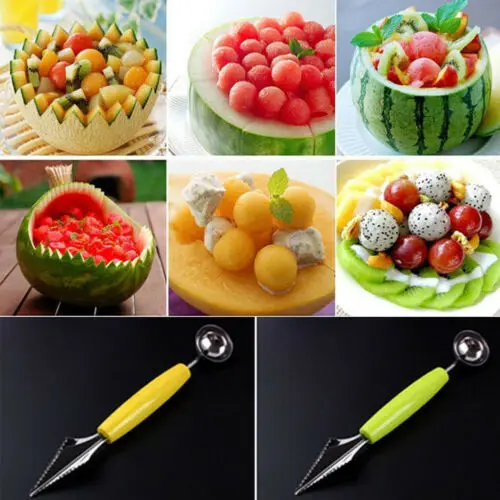 

2019 New Fruit Melon Ice Cream Scoop Spoon Melon Baller Carving Knife Stainless Steel
