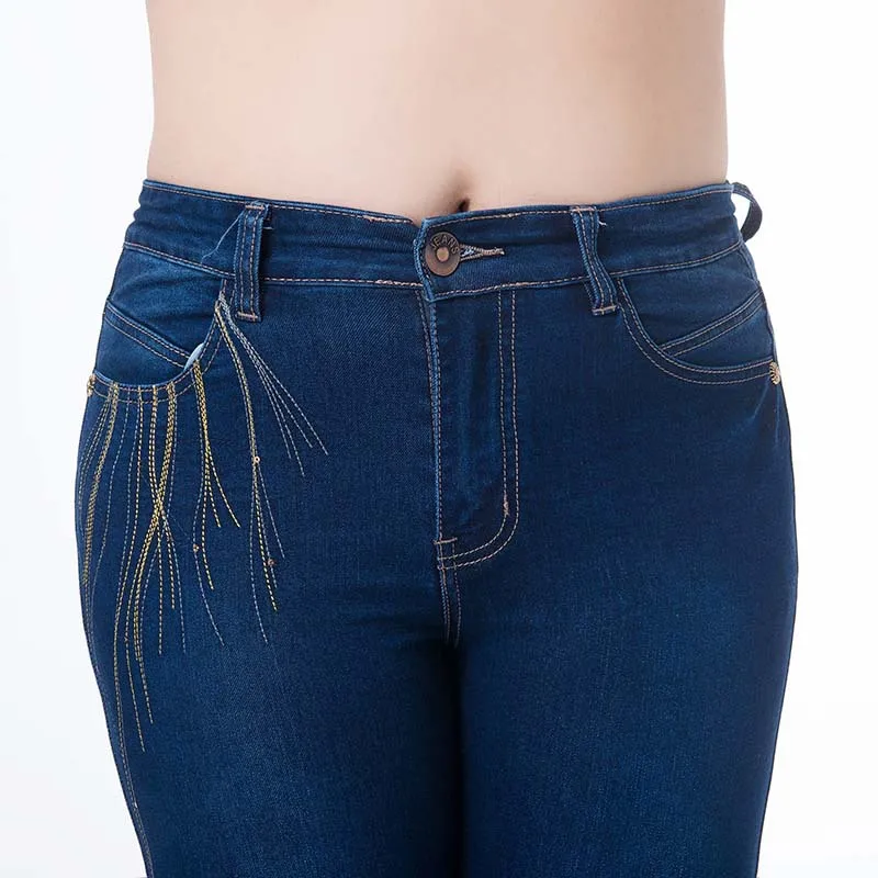 Lguc.H Push Up Jeans Woman Large Size Stretch Jean Full Women Big Size Mom Jeans Blue Trousers Female Clothes 5xl 6xl 7xl 2019