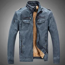 Nueva chaqueta de cuero hombres Pieles de animales del collar del soporte de la PU de la motocicleta jaqueta masculinas inverno couro chaqueta wadded moda casual parka