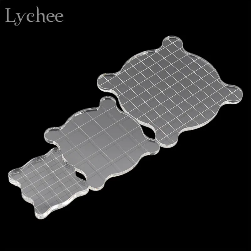 

Lychee Clear Stamps Acrylic Block Grid Transparent Stamp Holder Pad DIY Scrapbooking Decoration Tool