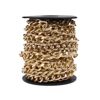 

2 Meters/lot 8*11.5*2mm Gold/Silver Color/Rose Gold Plated Bulk Aluminum Curb Chain Necklace Jewelry Findings DIY Material